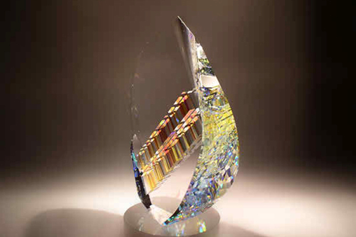 Glass sculptures based on the Fibonacci theory by Jack Storms