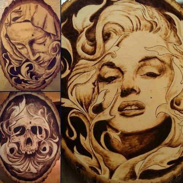 Pyrography wood burning by Rick Merian