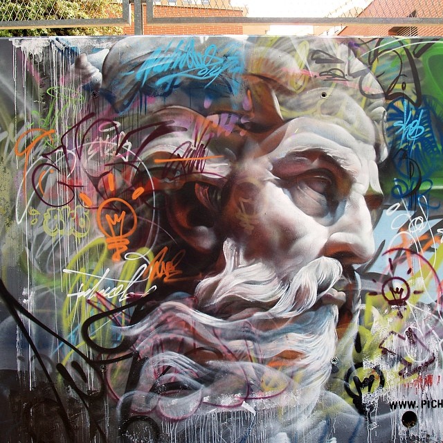 Street art graffiti by Pichi & Avo