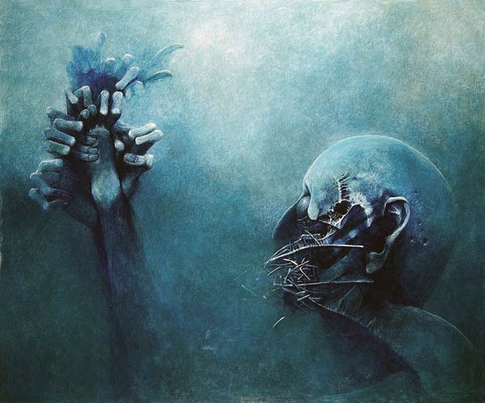 Fantastic realism and surrealistic oil paintings by Zdzisław Beksiński