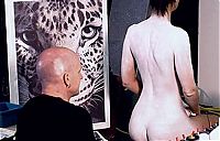 Art & Creativity: Body art girl with a leopard painting by Craig Tracy