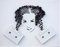 Art & Creativity: portraits made out of cassette tapes