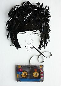 Art & Creativity: portraits made out of cassette tapes