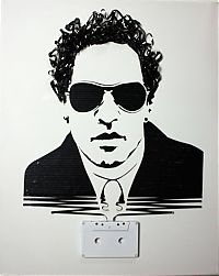Art & Creativity: portraits made out of cassette tapes