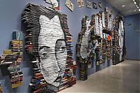 Art & Creativity: artwork on spines of stacked books