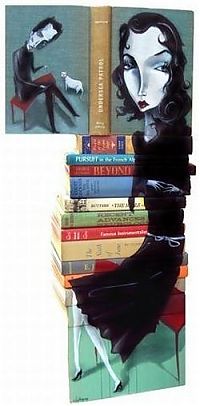 TopRq.com search results: artwork on spines of stacked books