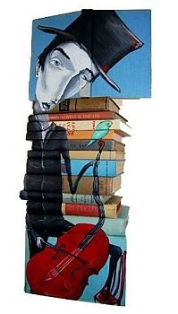 TopRq.com search results: artwork on spines of stacked books