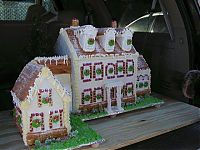 Art & Creativity: gingerbread house with candy decorations