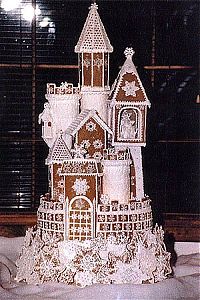 Art & Creativity: gingerbread house with candy decorations