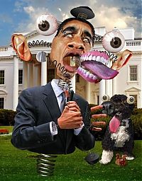 TopRq.com search results: Caricature of US president Barack Hussein Obama II