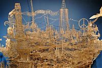 Art & Creativity: Rolling Through the Bay toothpick sculpture by Scott Weaver