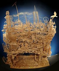 TopRq.com search results: Rolling Through the Bay toothpick sculpture by Scott Weaver