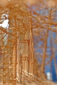 Art & Creativity: Rolling Through the Bay toothpick sculpture by Scott Weaver