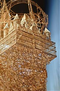 Art & Creativity: Rolling Through the Bay toothpick sculpture by Scott Weaver