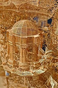 Art & Creativity: Rolling Through the Bay toothpick sculpture by Scott Weaver