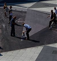 Art & Creativity: Mind your step illusion by Erik Johansson, Sergel's Square, Stockholm, Sweden