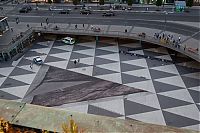 Art & Creativity: Mind your step illusion by Erik Johansson, Sergel's Square, Stockholm, Sweden