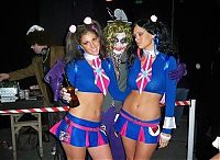 Art & Creativity: young teen college girls at halloween parties