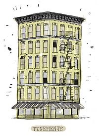 Art & Creativity: Buildings in New York City, illustration by James Gulliver Hancock