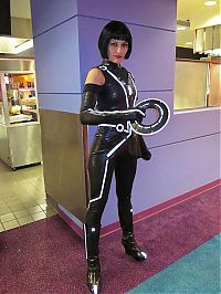 Art & Creativity: cosplay girl wearing a latex outfit