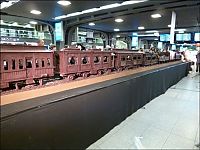 Art & Creativity: Chocolate train food art, Brussels, Belgium