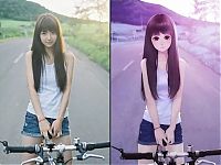 Art & Creativity: real life and anime girl