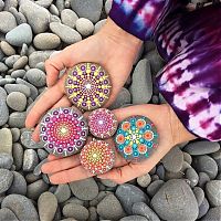 TopRq.com search results: Mandala on ocean stones by Elspeth McLean