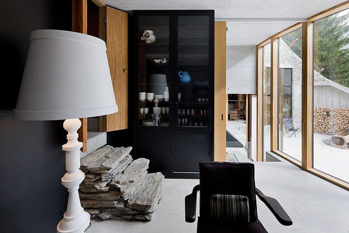 House built inside a mountain, Alps, Switzerland