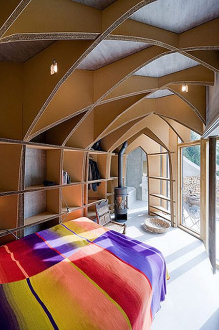 House built inside a mountain, Alps, Switzerland