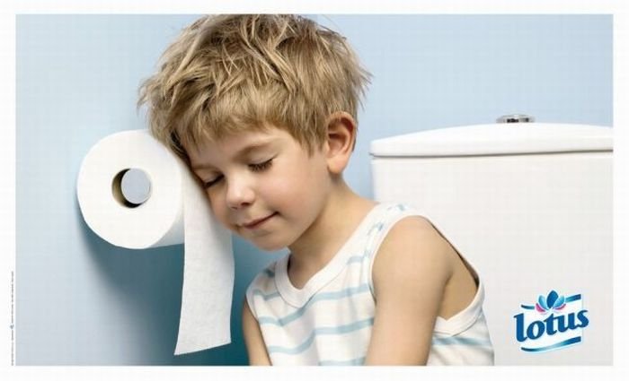 creative advertisement with children