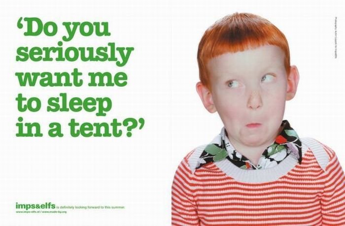 creative advertisement with children