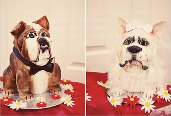 creative dog-shaped cake