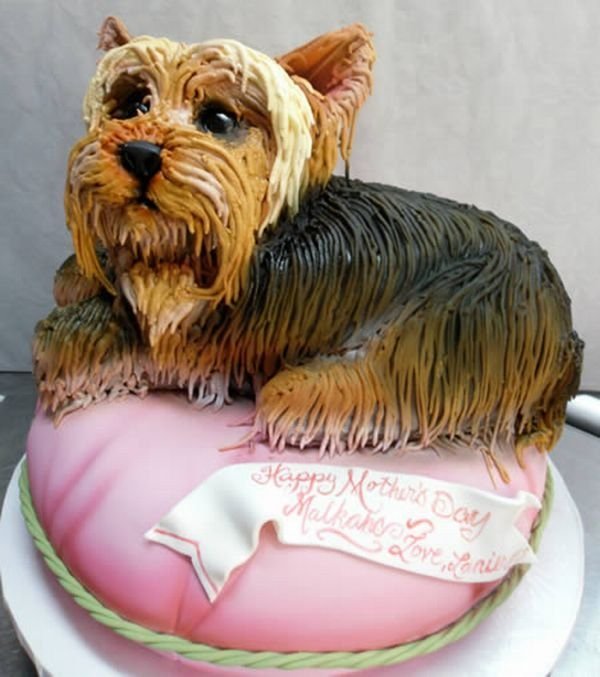 creative dog-shaped cake