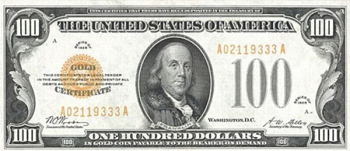 History: 150 years of United States $100 (one hundred-dollar) bill, United States