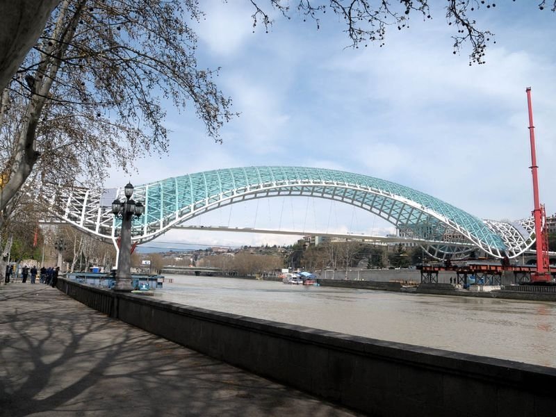 New pedestrian bridge in Tbilisi, Georgia