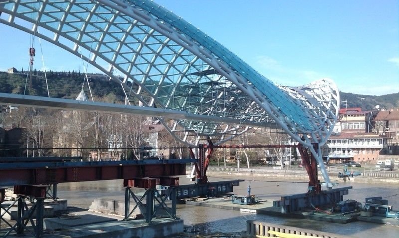 New pedestrian bridge in Tbilisi, Georgia