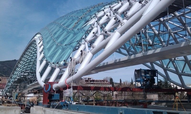 New pedestrian bridge in Tbilisi, Georgia