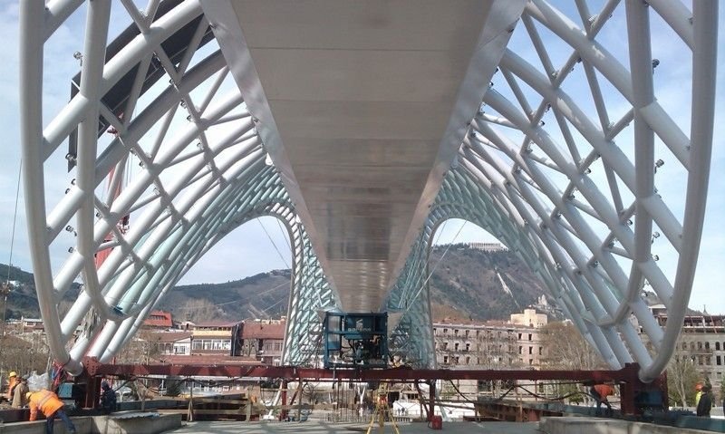 New pedestrian bridge in Tbilisi, Georgia