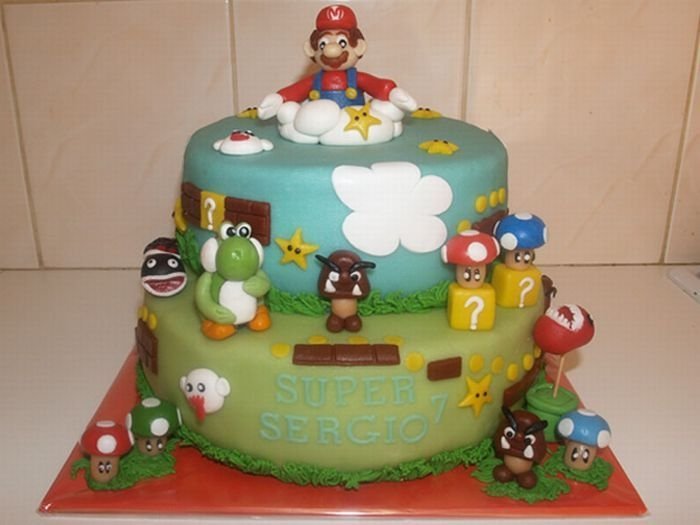 super mario cake