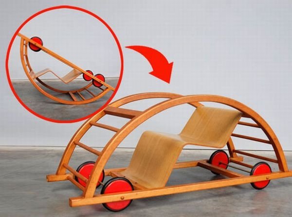 kid's car & rocking chair by Hans Brockhage