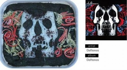 bento lunches decorated as album covers