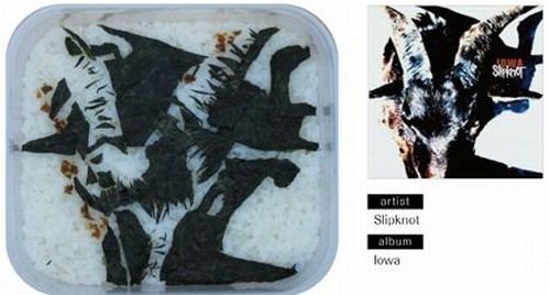 bento lunches decorated as album covers