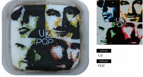 bento lunches decorated as album covers