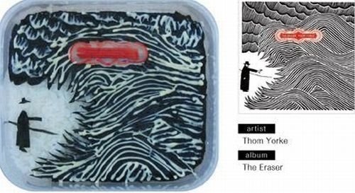 bento lunches decorated as album covers