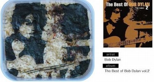 bento lunches decorated as album covers