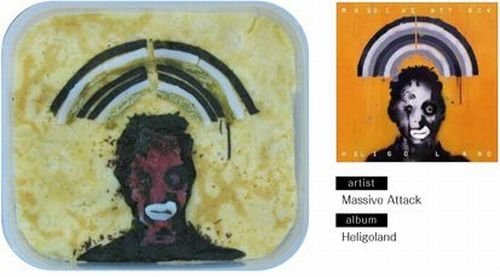 bento lunches decorated as album covers