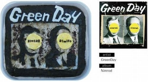 bento lunches decorated as album covers