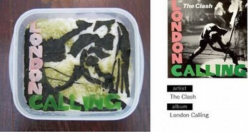 bento lunches decorated as album covers