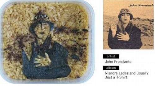 bento lunches decorated as album covers