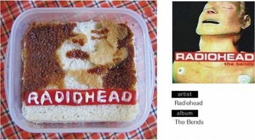 bento lunches decorated as album covers